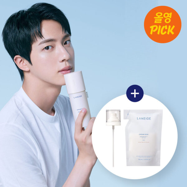 LANEIGE Cream Skin Toner & Moisturizer with Ceramides and Peptides (170 ml + 130 ml refill)+Spray